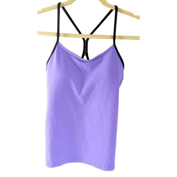 LULULEMON ATHLETICA Power Y Tank 'Luon in Power Purple/Black Size 6 - Picture 3 of 4